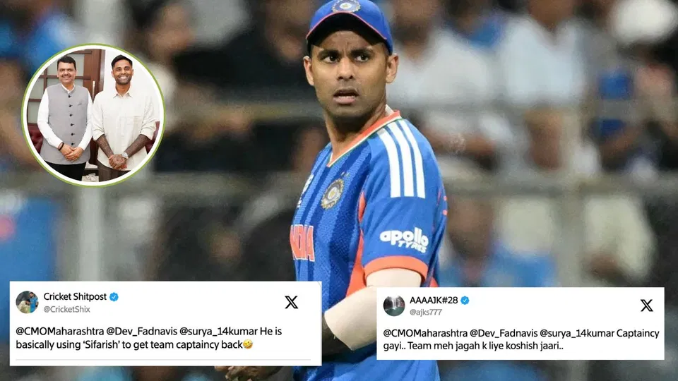 "Last Move To Save Captaincy"- Suryakumar Yadav-Devendra Fadnavis Meetup Sparks Memefest